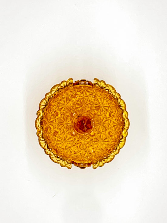 Fenton Daisy & Button Candy Dish - Amber Glass