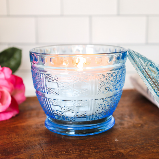 Vintage Candy Dish - Sky Blue Glass