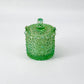 Daisy & Button Candy Dish - Seafoam Green Carnival Glass