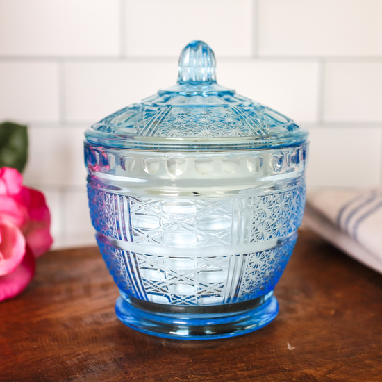 Vintage Candy Dish - Sky Blue Glass