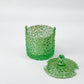 Daisy & Button Candy Dish - Seafoam Green Carnival Glass