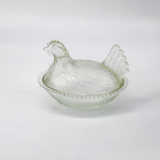 Hen On A Nest - Clear Glass